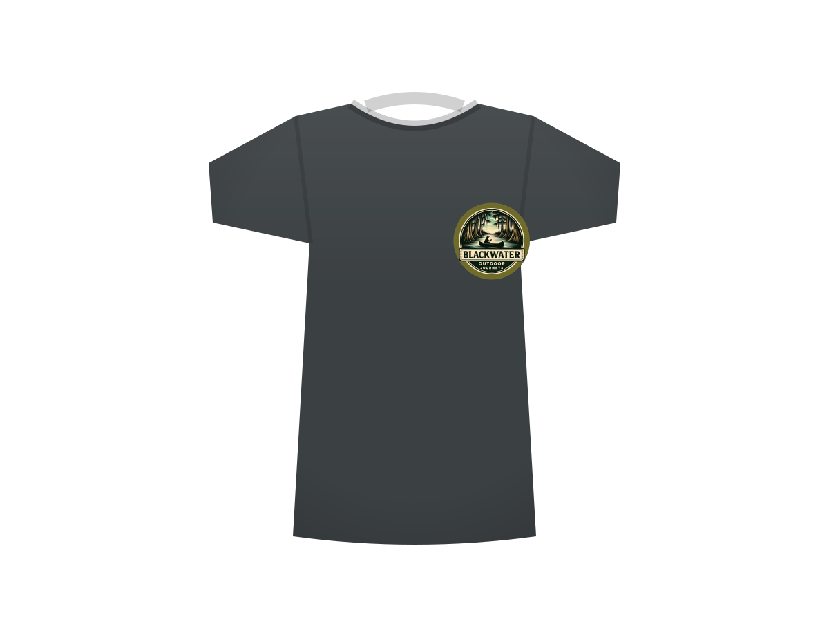 Stay Rugged left-chest tee, charcoal